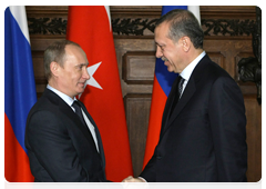 Prime Minister Vladimir Putin during talks with his Turkish counterpart Recep Tayyip Erdogan
