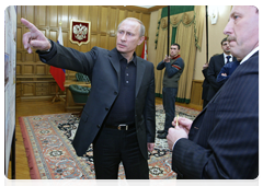 Prime Minister Vladimir Putin with Voronezh Governor Alexei Gordeyev