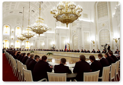 Председатель Правительства России В.В.Путин выступил на заседании Государственного совета Российской Федерации