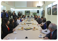 Prime Minister Vladimir Putin meeting with students of the Chuvash State University during his visit to the Chuvash Republic