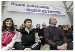 Председатель Правительства Российской Федерации В.В.Путин принял участие  в церемонии открытия ледового дворца «Новое поколение» в г.Чебоксары