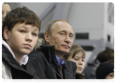 Prime Minister Vladimir Putin during opening of New Generation Ice Rink in Cheboksary