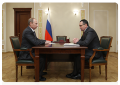 Prime Minister Vladimir Putin meeting with the President of the Chuvash Republic Nikolai Fyodorov