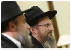 Berl Lazar, Chief Rabbi of Russia during a meeting with Prime Minister Vladimir Putin