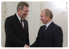 Prime Minister Vladimir Putin meeting with German President Christian Wulff