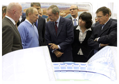 Prime Minister Vladimir Putin inspecting construction sites for Olympic facilities in Sochi