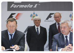 Prime Minister Vladimir Putin attends signing ceremony of documents to hold a Formula One Grand Prix in Sochi