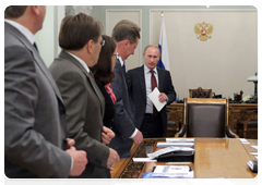 Председатель Правительства Российской Федерации В.В.Путин провел совещание по проектам соглашений в рамках единого экономического пространства