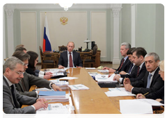 Prime Minister Vladimir Putin at the meeting on draft agreements for the Common Economic Space