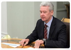 Deputy Prime Minister and Chief of the Government Staff Sergei Sobyanin at the meeting chaired by Prime Minister Vladimir Putin to review draft agreements for the Common Economic Space