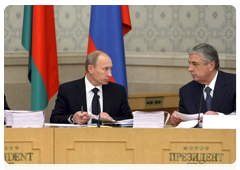 Prime Minister Vladimir Putin, Belarusian Prime Minister Sergei Sidorsky and State Secretary of the Union State Pavel Borodin