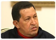 President of the Bolivarian Republic of Venezuela Hugo Chavez at a meeting with Prime Minister Vladimir Putin