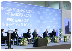 Prime Minister Vladimir Putin taking part in the Pure Water International Forum