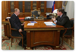 Председатель Правительства Российской Федерации В.В.Путин провел рабочую встречу с губернатором Псковской области А.А.Турчаком