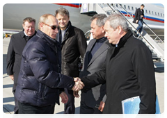 Prime Minister Vladimir Putin arriving for a working visit in the Krasnodar Territory