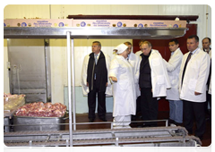 Prime Minister Vladimir Putin visiting the agricultural holding company Eurodon