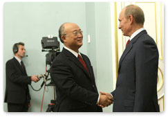 Председатель Правительства Российской Федерации В.В.Путин встретился с генеральным директором Международного агентства по атомной энергии Ю.Амано