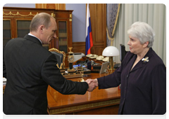 Prime Minister Vladimir Putin meeting with Natalya Solzhenitsyna