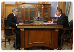 Prime Minister Vladimir Putin meeting with his deputy Igor Sechin