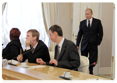 Председатель Правительства Российской Федерации В.В.Путин на встрече с активом Ленинградской федерации профсоюзов