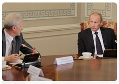 Prime Minister Vladimir Putin holding a meeting in St  Petersburg on the implementation of development programmes for major universities