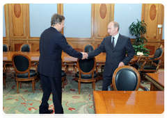 Председатель Правительства Российской Федерации В.В.Путин провел рабочую встречу с председателем правления ОАО «Газпром» А.Б.Миллером