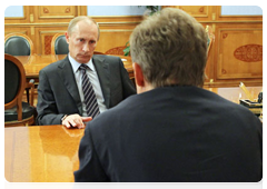 Prime Minister Vladimir Putin meeting with Gazprom CEO Alexei Miller