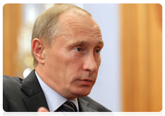 Председатель Правительства Российской Федерации В.В.Путин провел рабочую встречу с председателем правления ОАО «Газпром» А.Б.Миллером
