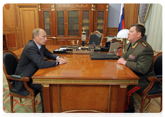 Prime Minister Vladimir Putin meeting with Nikolai Abroskin, Head of the Federal Agency for Special Construction