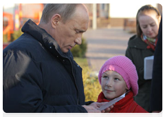Prime Minister Vladimir Putin meeting with residents of the village of Verkhnyaya Vereya