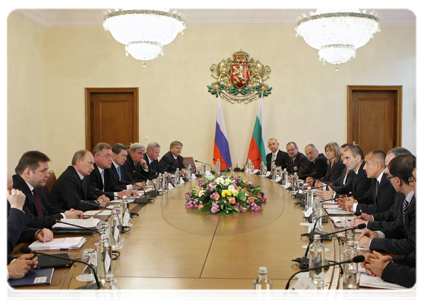 Prime Minister Vladimir Putin holding extended attendance talks with Bulgarian Prime Minister Boyko Borissov