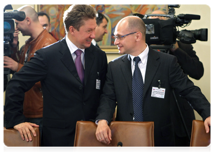 Руководитель Государственной корпорации «Росатом» С.В.Кириенко и Председатель правления ОАО «Газпром» А.Б.Миллер
