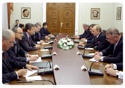 Prime Minister Vladimir Putin meeting with Bulgarian President Georgi Parvanov
