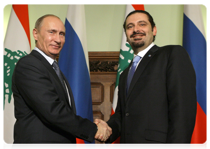 Председатель Правительства Российской Федерации В.В.Путин встретился с Премьер-министром Ливана Саадом Харири