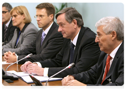 President of Slovenia Danilo Turk at a meeting with Prime Minister Vladimir Putin