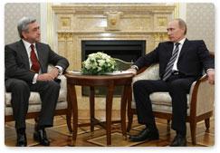 Председатель Правительства Российской Федерации В.В.Путин встретился с Президентом Армении С.А.Саргсяном