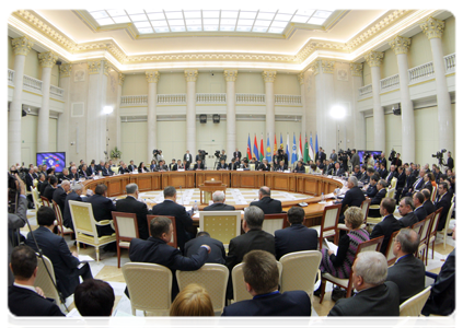 Prime Minister Vladimir Putin at a meeting of the CIS Heads of Government Council