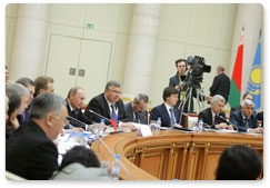 Председатель Правительства Российской Федерации В.В.Путин принял участие в заседании Межгоссовета ЕврАзЭС в расширенном составе