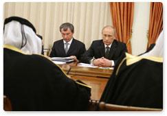 Председатель Правительства Российской Федерации В.В.Путин встретился с Эмиром Государства Катар Х. Аль-Тани
