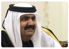 Emir of Qatar Hamad bin Khalifa Al-Thani meeting with Prime Minister Vladimir Putin