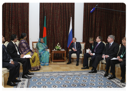 Председатель Правительства Российской Федерации В.В.Путин встретился с Премьер-министром Народной Республики Бангладеш Ш.Хасиной