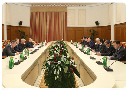 Prime Minister Vladimir Putin at Russian-Tajik negotiations