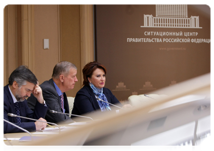 Minister of Agriculture Yelena Skrynnik, Chairman of the Federation Council’s Committee for Agricultural and Food Policy and Fisheries Industry Gennady Gorbunov and Deputy Minister of Economic Development Andrei Klepach