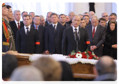 Prime Minister Vladimir Putin attending state funeral for prominent politician and statesman Viktor Chernomyrdin