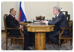 Prime Minister Vladimir Putin meeting with Minister of Education and Science Andrei Fursenko