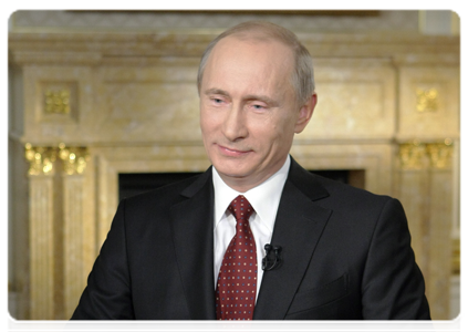 Prime Minister Vladimir Putin during his interview with CNN's Larry King