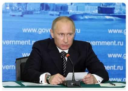 Председатель Правительства Российской Федерации В.В.Путин провёл в Северодвинске совещание по вопросу формирования проекта государственной программы вооружения на 2011–2020 годы