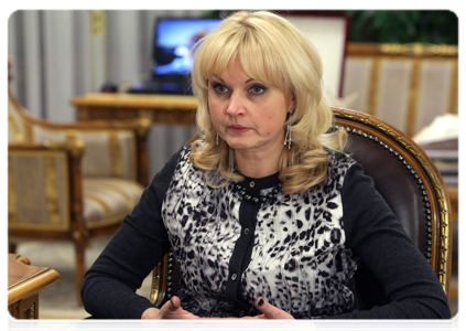 Minister of Healthcare and Social Development Tatyana Golikova at the meeting with Prime Minister Vladimir Putin