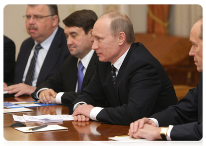 Prime Minister Vladimir Putin at a meeting with Latvian President Valdis Zatlers