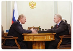 Председатель Правительства Российской Федерации В.В.Путин провёл рабочую встречу с председателем Совета Федерации С.М.Мироновым